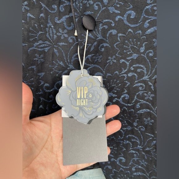 Zara Man VIP Night Out Evening Blue & Black Metallic Blazer Jacket size 42 - Picture 4 of 15